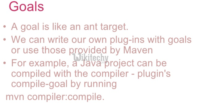 learn maven tutorial - what is goals - maven example programs